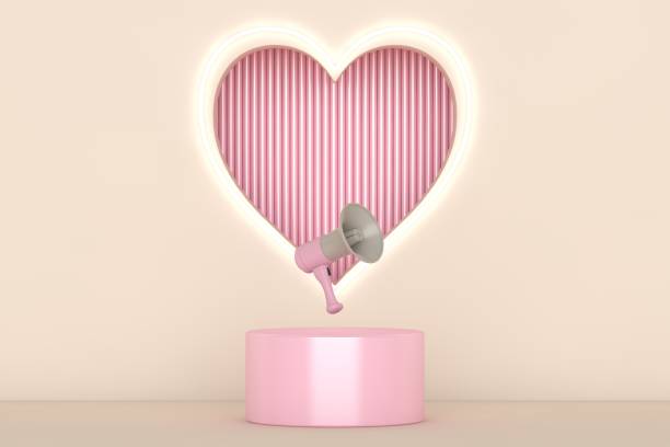istock Pink podium and minimal white abstract background, 3d rendering geometric shape, Stage for awards on website in modern. 1432287409