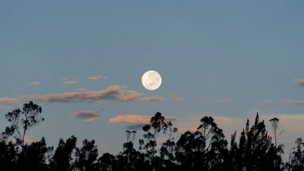 istock Beautiful sunrise with the full moon 1432289814