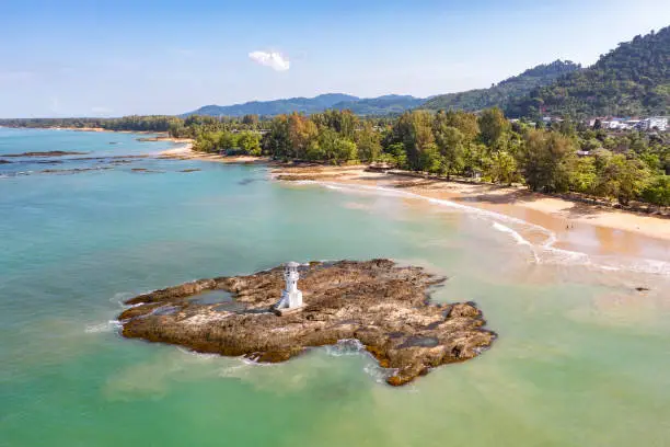 Lighthouse island on Khao Lak beach in Phang Nga province, Thailand, south east asia