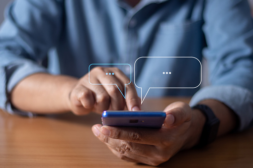 Cordinate Message Mobile Phone Users Chat Messages To Coordinate Stock Photo - Download ...