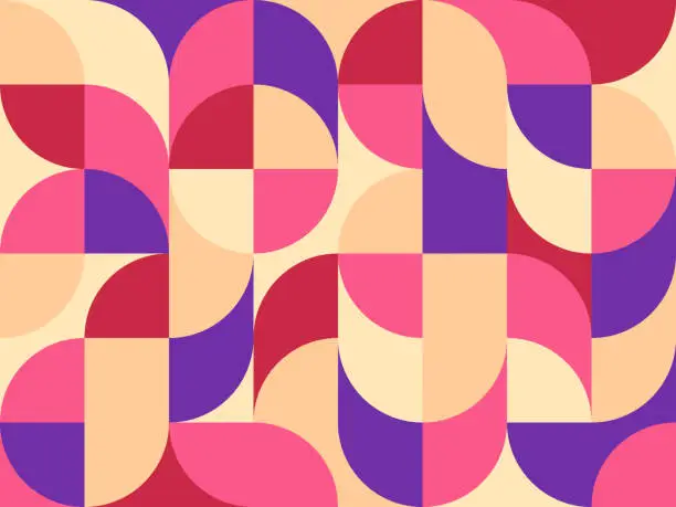 Vector illustration of Abstract background design in Bauhaus style. Vector pattern with punchy colors