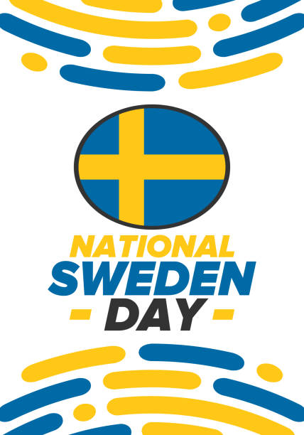 ilustraciones, imágenes clip art, dibujos animados e iconos de stock de día nacional de suecia. celebrado anualmente el 6 de junio en suecia. feliz fiesta nacional de la libertad. bandera sueca. país del norte de escandinavia. diseño patriótico de carteles. ilustración vectorial - sweden flag day abstract