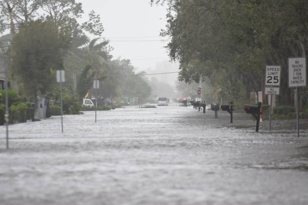 Naples Park, FL Storm Surge Flooding Storm Surge During Hurricane IAn Naples Park 108th Ave extreme weather stock pictures, royalty-free photos & images