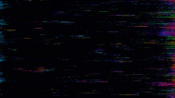 istock Glitch noise static television VFX pack. Visual video effects stripes background, CRT tv screen no signal glitch effect 1432307572