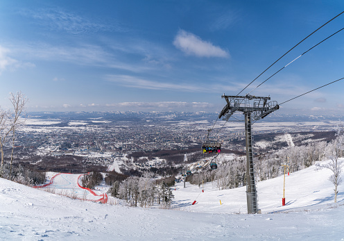 Yuzhno-Sakhalinsk, Russia-March 13,2022 - Ski resort Mountain Air Resort.