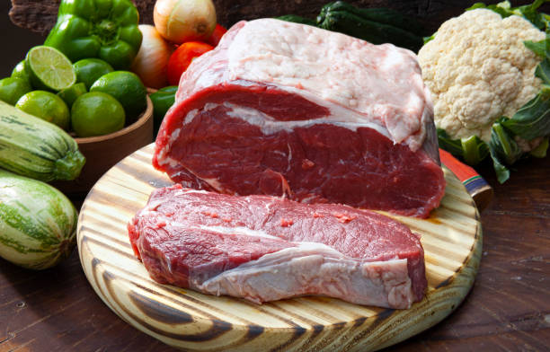 raw steak - beef sirloin steak raw loin imagens e fotografias de stock