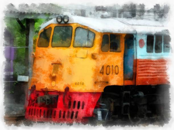 istock Thai train watercolor style illustration impressionist painting. 1432316256