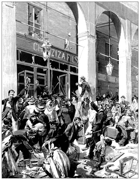 Antique image: Protest and riots in Algiers