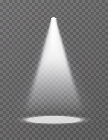 Vector collection of stage spotlight effects on transparent background