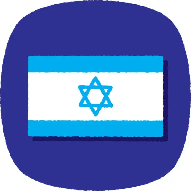 Vector illustration of Israel Flag Doodle 4