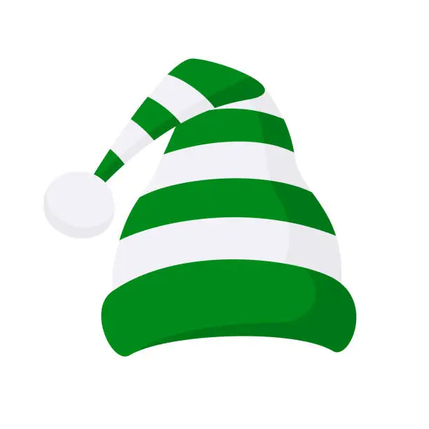 Vector illustration of Cartoon Christmas Hat. Vector Isolated Stock Illustration