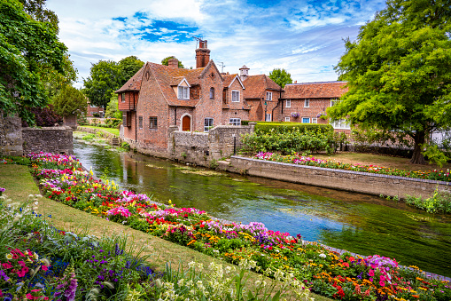 Canterbury River Stour and Westgate Gardens, district of Kent England. Unesco world heritage site in UK United Kingdom Great Britain