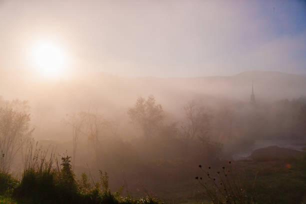 istock Foggy morning in a New England town 1432334769