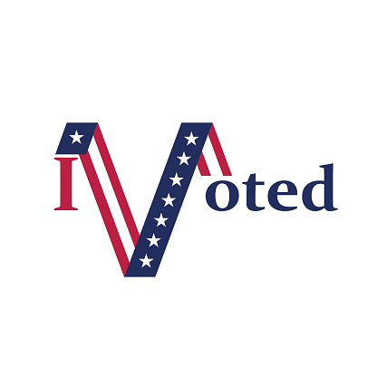 Delections Concept De Conception De Texte Jai Voté Voter En Amérique Icônes ...