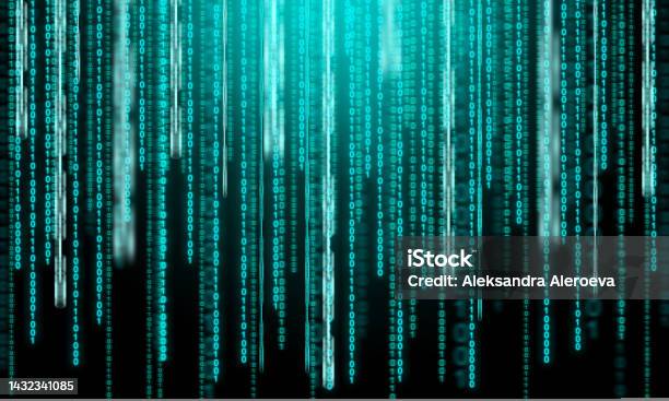 Digital Illustration With Binary Code And New Technology Data Stock ...