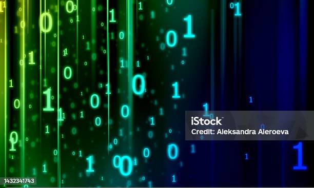 Binary Code Neon Numbers On A Dark Background With A Gradient Blur binary-code-neon-numbers-on-a-dark-background-with-a-gradient-blur