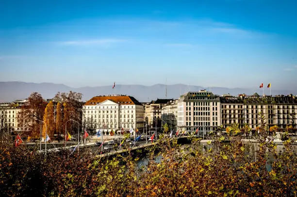 Geneve views from the top in fall