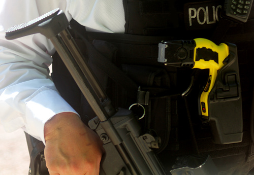 British armed police officer London England in London, England, United Kingdom