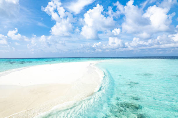 istock Elevated view of sandbar in Maldives 1432364101