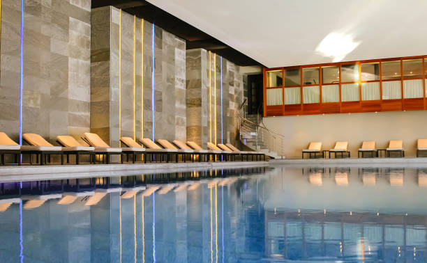 istock Swimming pool in luxury hotel in Switzerland 1432369282