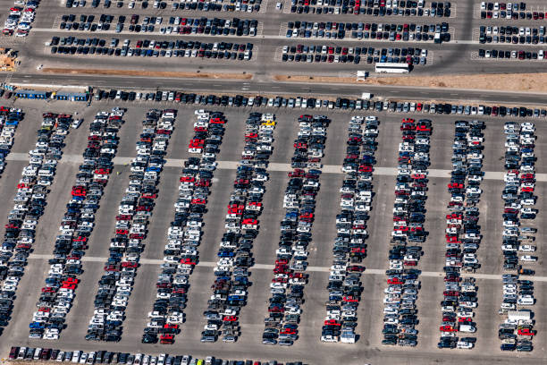 istock Crowded Parking Lot Aerial 1432371891
