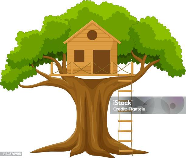 Kartun Rumah Pohon Lucu Di Taman Ilustrasi Stok - Unduh Gambar Sekarang - Rumah pohon, Ilustrasi - Citra, Kartun