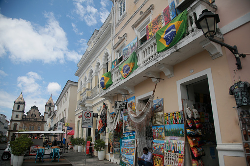 salvador, bahia, brazil - september 28, 2022: view of a souvenir shop in Pelourinho, historic center of the city of Salvador.