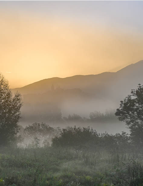 Sunrise in the Catalan Pyrenees in Cerdanya, Spain.