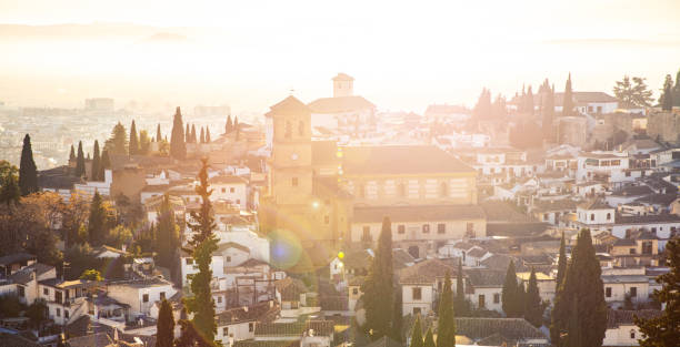 Panoramic view on the historic district of Antequera, rich in churches and monasteries, palaces and stately houses