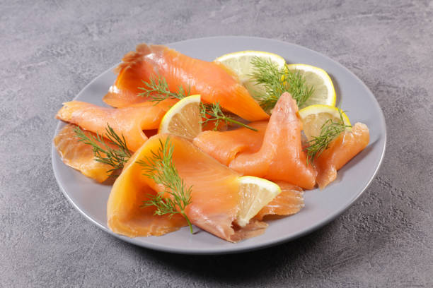 istock plate of smoked salmon fillet and lemon 1432382948