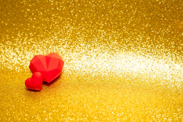 Red hearts on lights background,Gold Glitter Sparkle Confetti Background