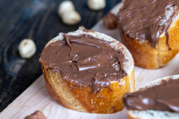 istock chocolate butter spread on a baguette, close up 1432384707