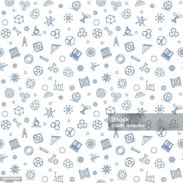 Soft Science Pattern Background Science And Mathematics Seamless Pattern Vector Stem Background Stock ...