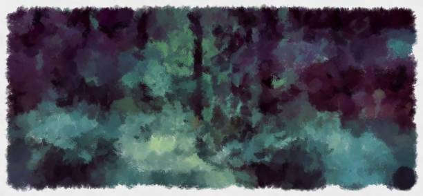 istock Dark mysterious forest panorama. Fantasy halloween landscape 1432395845