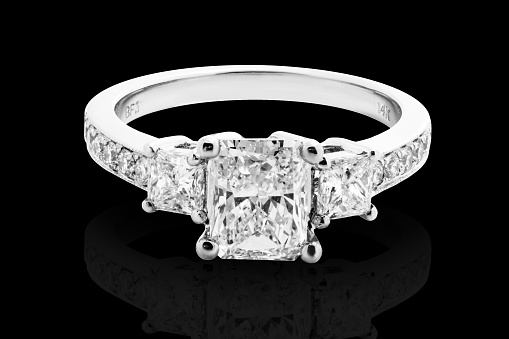 engagement ring for wedding, jewelry with brilliants diamonds and gemstones