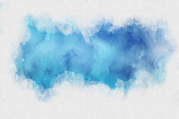 istock Blue abstract watercolor texture background. Painted watercolor background 1432397019