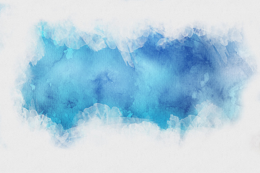 Blue abstract watercolor texture background. Painted watercolor background