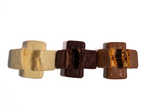 istock Chocolate bar on a white background. Various types of chocolate. 1432398188