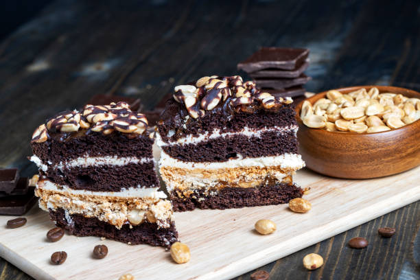 istock chocolate cake with nut filling and peanuts 1432405022