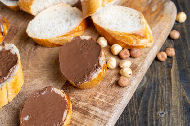istock chocolate butter spread on a baguette, close up 1432405052