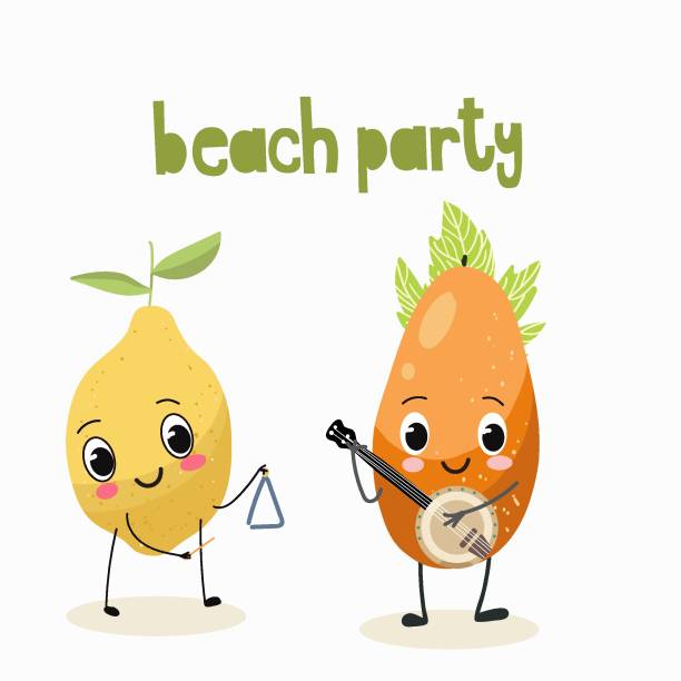 Vector Illustration Of Funny Characters Cartoons Lemon Playing Triangle Banana Playing Banjo Funny Fruits Summer Vibes Beach Party Stock Illustration - Download Image Now - iStock Vector Illustration Of Funny Characters Cartoons Lemon Playing Triangle Banana Playing Banjo Funny Fruits Summer Vibes Beach Party Stock Illustration - Download Image Now - iStock