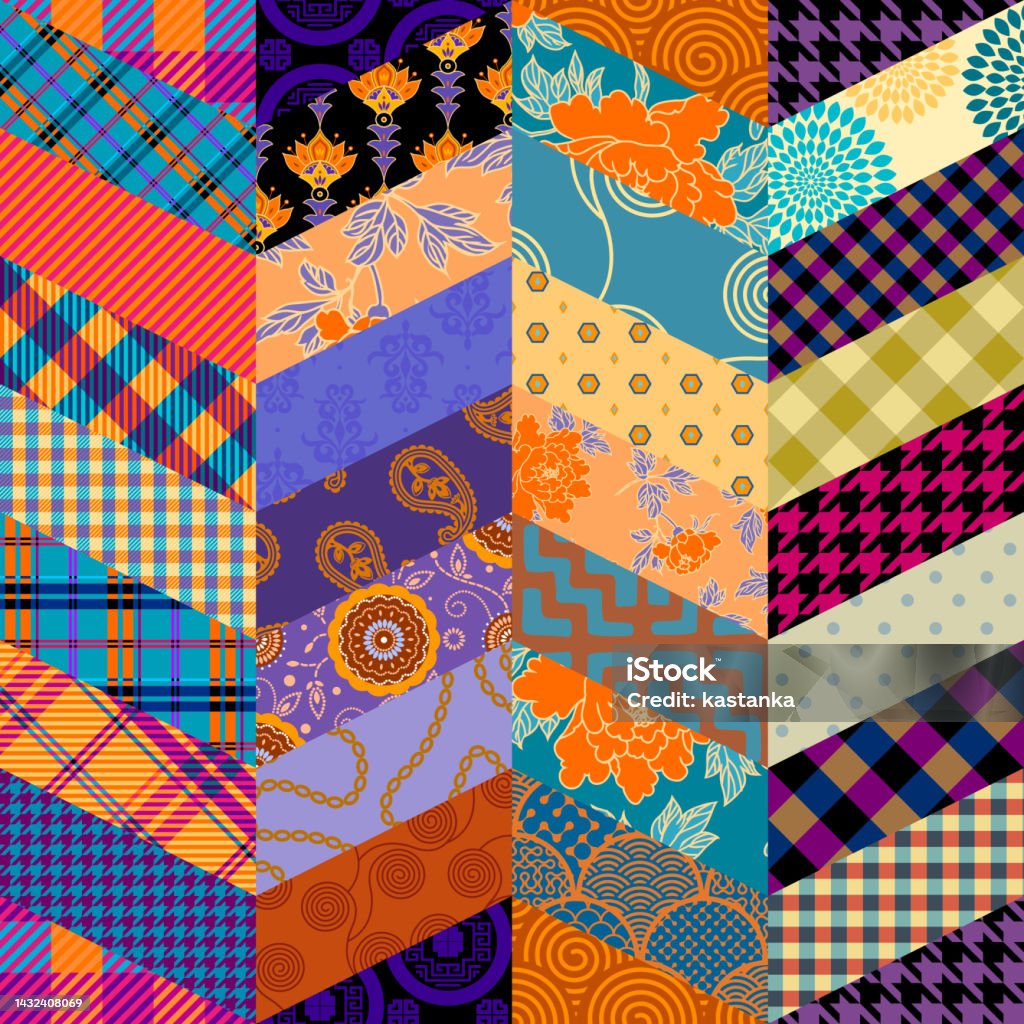 Patchwork Textile Pattern Seamless Quilting Design Background Stock ...