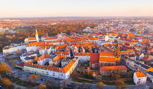istock Aerial view of Kalisz at sunset 1432408820