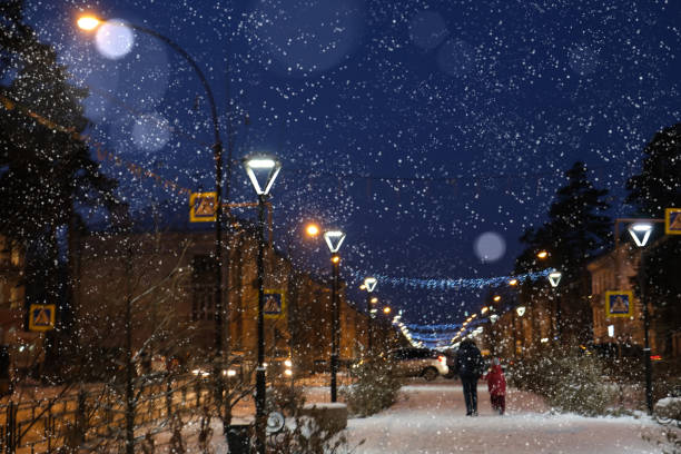 Free Stock Photo of Couple Walking Down City Street at Night | Download ...