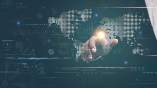 istock Businessman pointing to icon, showing global cyberspace technology network connection, internet data communication and business development, big data analytics, financial innovation and investment. 1432410215