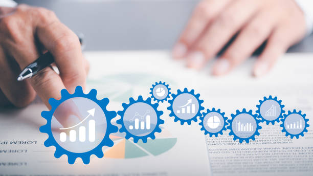 istock Businessmen analyze market reports with statistics from charts and graphs, managing business and financial strategies, professional analysts view investment information, consulting and presentations. 1432410269