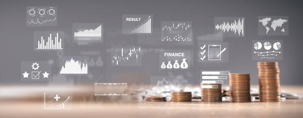 istock Coins with a growth graphs. Business 1432411438