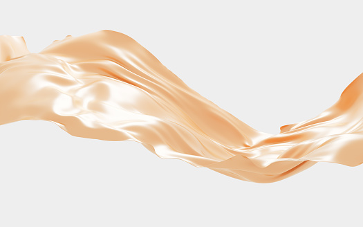 Gold abstract flowing cloth, 3d rendering. Computer digital drawing.