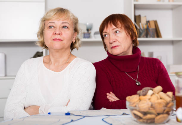istock Two offended senior women after quarrel 1432428567