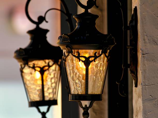 istock Vintage Outdoor Wall Lights in Black 1432429657